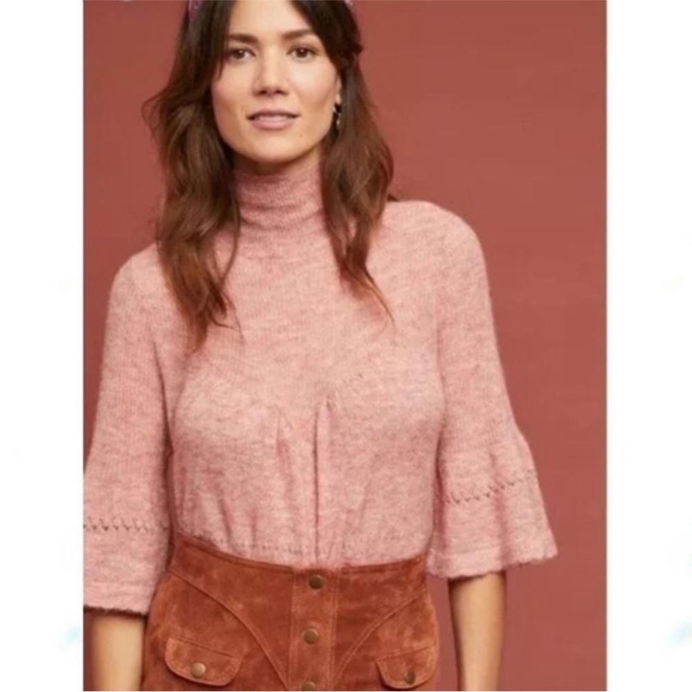 Anthropologie Pink Cowl Sweater